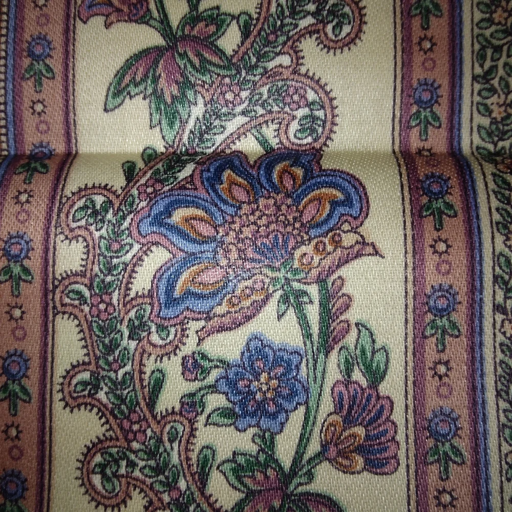 FABRIC Home Decor Fabric 1 yard by 54 inches, stripes of paisley in mauv…